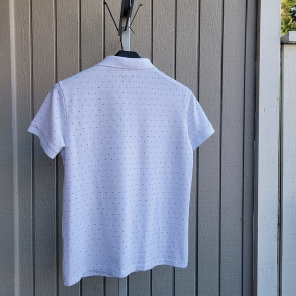 Patprimo | Slim Fit White & Grey Patterned Polo Men’s Medium EUC - Picture 5 of 15